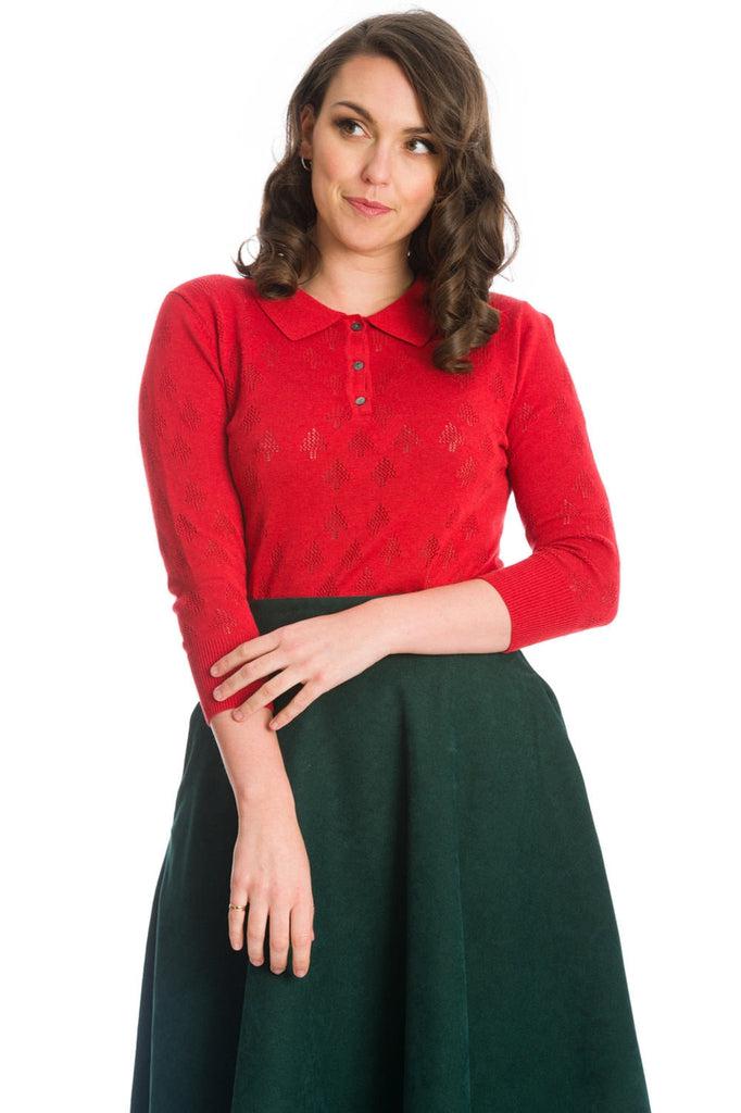Merry Tree Knit Top-Banned-Dark Fashion Clothing