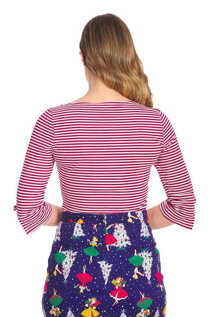 Merry Xmas Stripe Top-Banned-Dark Fashion Clothing