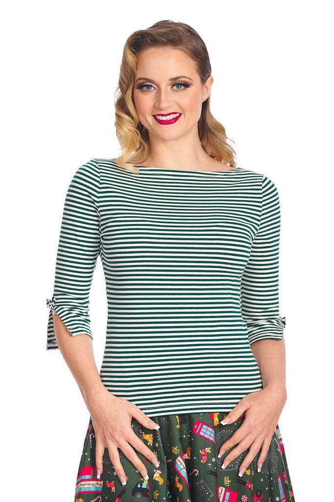 Merry Xmas Stripe Top-Banned-Dark Fashion Clothing