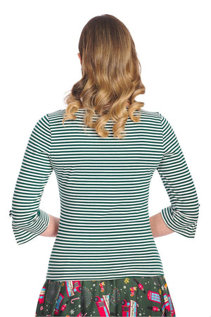 Merry Xmas Stripe Top-Banned-Dark Fashion Clothing