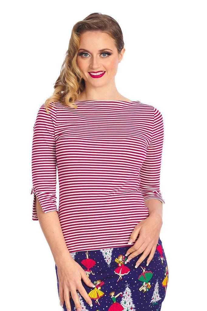 Merry Xmas Stripe Top-Banned-Dark Fashion Clothing