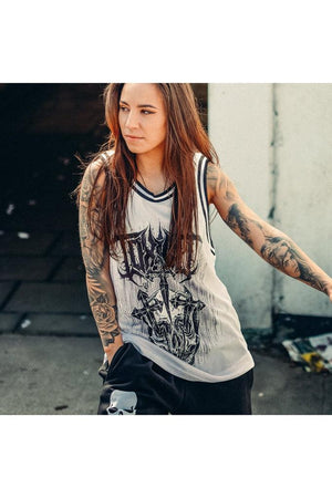 Metal Skull Mesh Tank Top-Toxico-Dark Fashion Clothing