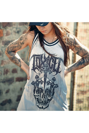 Metal Skull Mesh Tank Top-Toxico-Dark Fashion Clothing