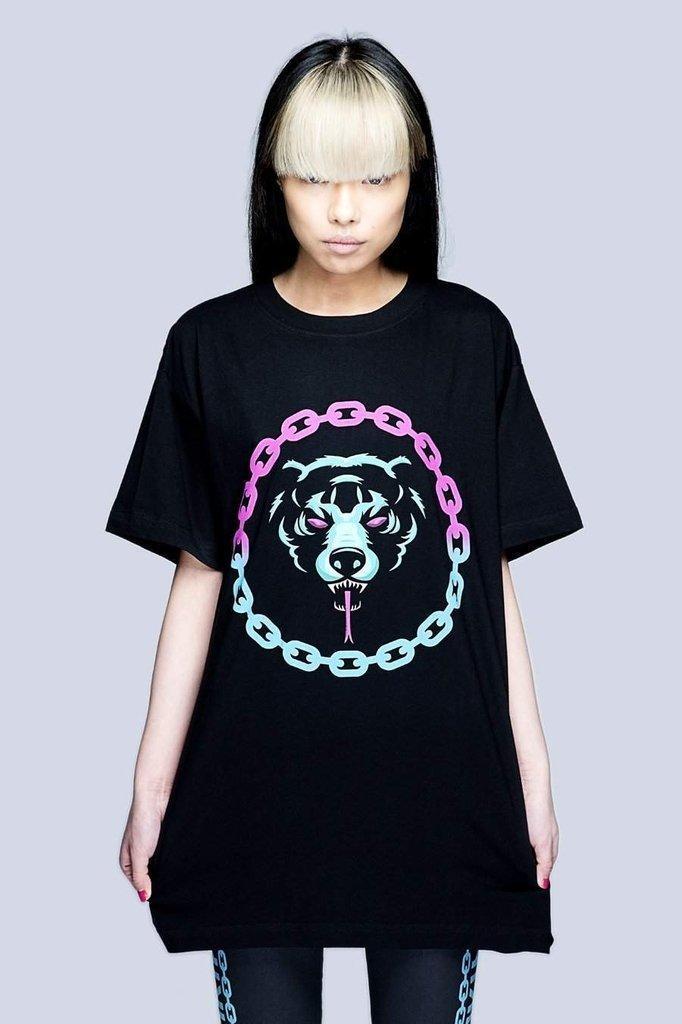 Mishka 2.0 Death Adder Chain T-Shirt - Gold or Turquoise-Long Clothing-Dark Fashion Clothing
