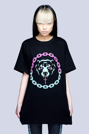 Mishka 2.0 Death Adder Chain T-Shirt - Gold or Turquoise-Long Clothing-Dark Fashion Clothing