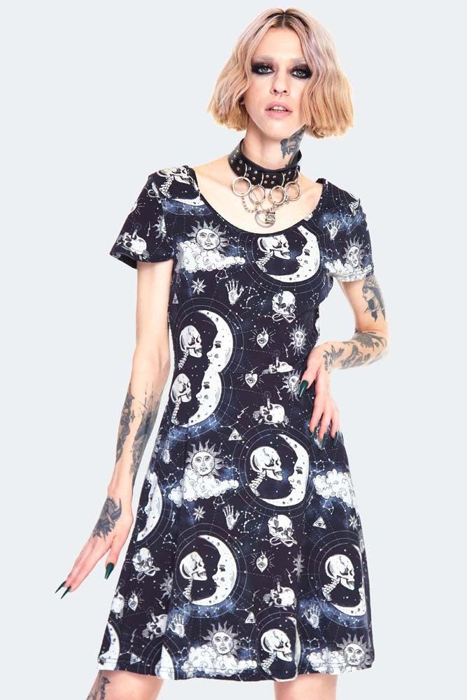 Moonstone Skater Dress-Jawbreaker-Dark Fashion Clothing