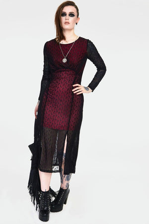 Moonstruck Mesh Midi Dress-Jawbreaker-Dark Fashion Clothing