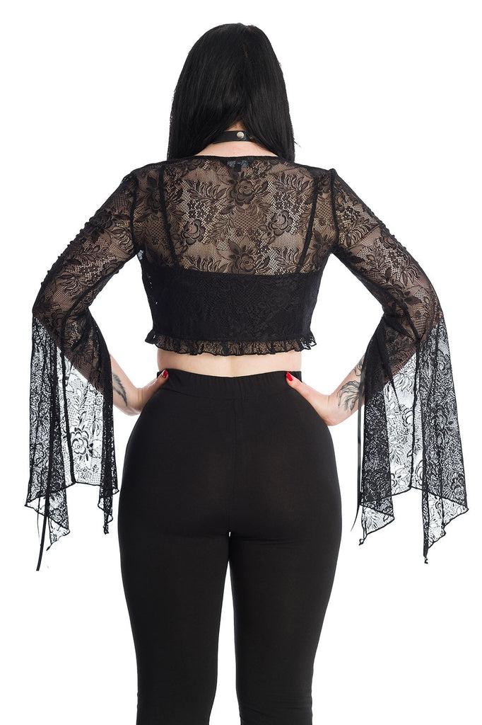 Morticia Lace Top-Banned-Dark Fashion Clothing