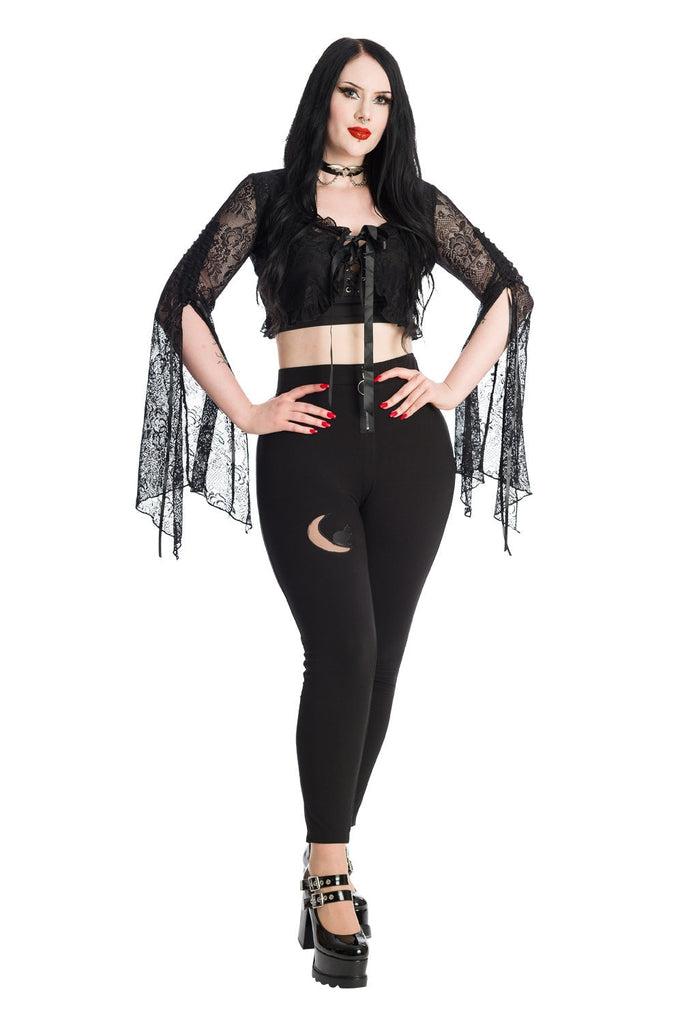 Morticia Lace Top-Banned-Dark Fashion Clothing