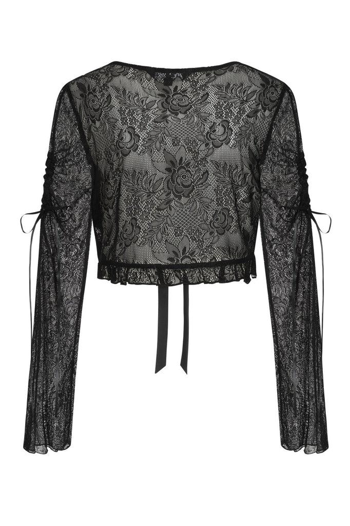 Morticia Lace Top-Banned-Dark Fashion Clothing