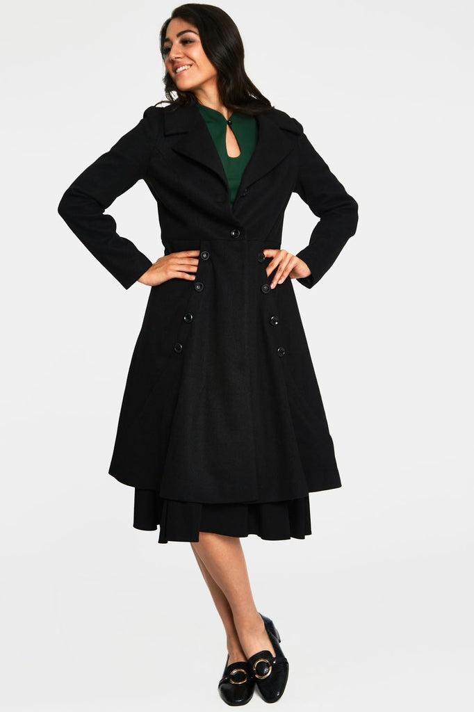Nicole 40s Style Coat-Voodoo Vixen-Dark Fashion Clothing