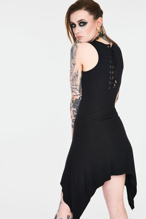 No Evil Witchy Dress With Back Ties-Jawbreaker-Dark Fashion Clothing