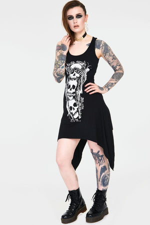 No Evil Witchy Dress With Back Ties-Jawbreaker-Dark Fashion Clothing