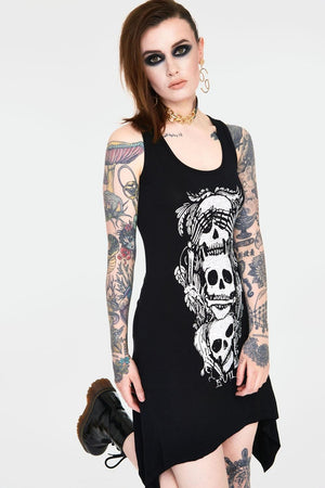 No Evil Witchy Dress With Back Ties-Jawbreaker-Dark Fashion Clothing