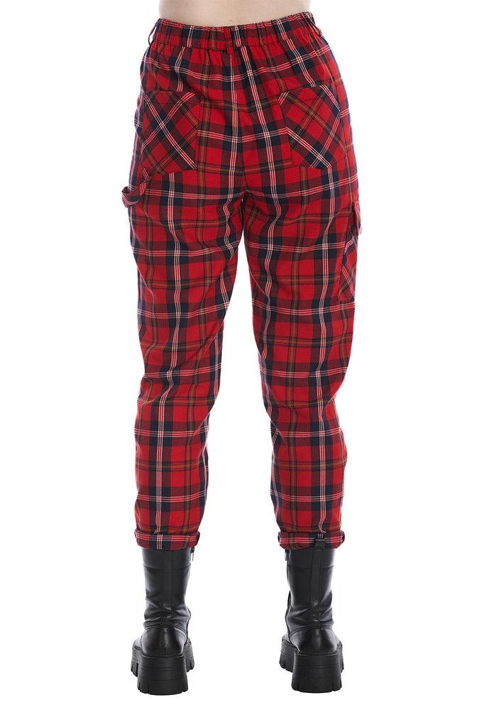 Norval Tapered Tartan Trousers-Banned-Dark Fashion Clothing
