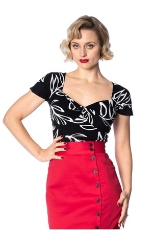 Palm Twist Front Top-Banned-Dark Fashion Clothing