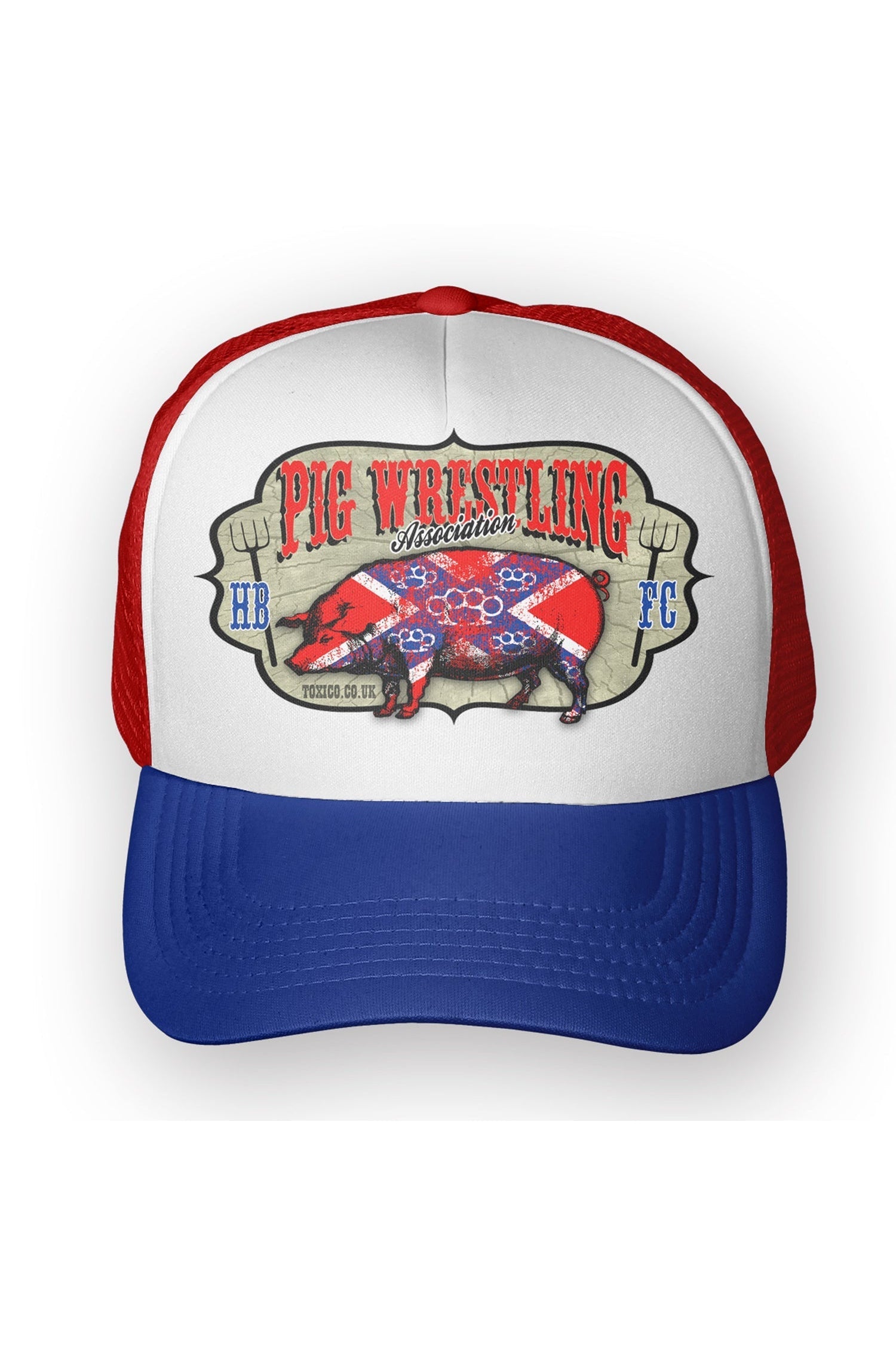 Pig Wrestling Trucker Hat-Toxico-Dark Fashion Clothing