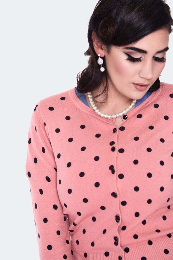 Polka Dot Cardigan-Voodoo Vixen-Dark Fashion Clothing