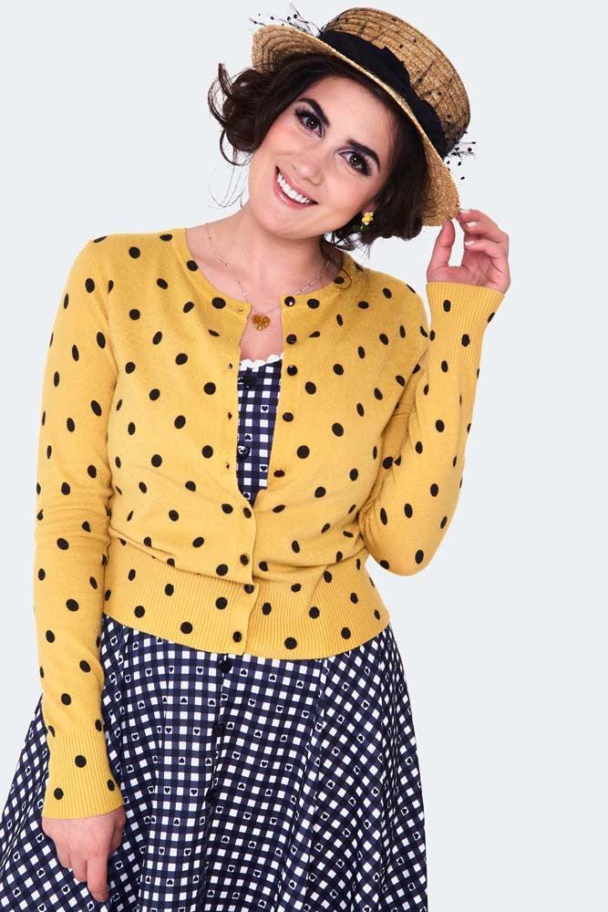 Polka Dot Cardigan-Voodoo Vixen-Dark Fashion Clothing