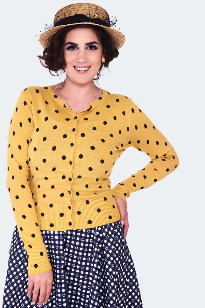 Polka Dot Cardigan-Voodoo Vixen-Dark Fashion Clothing