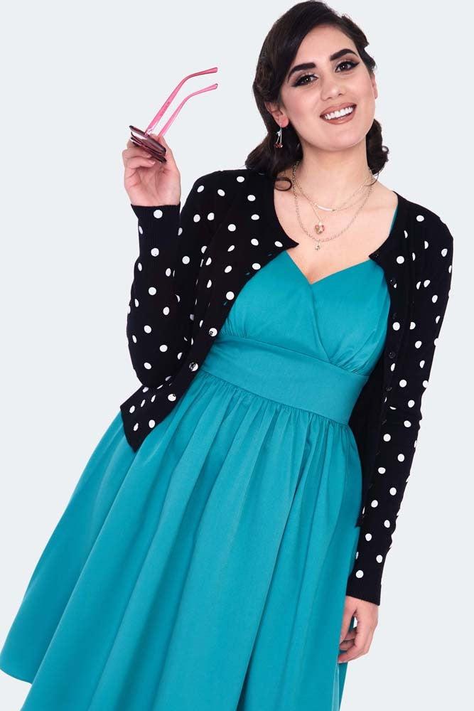 Polka Dot Cardigan-Voodoo Vixen-Dark Fashion Clothing