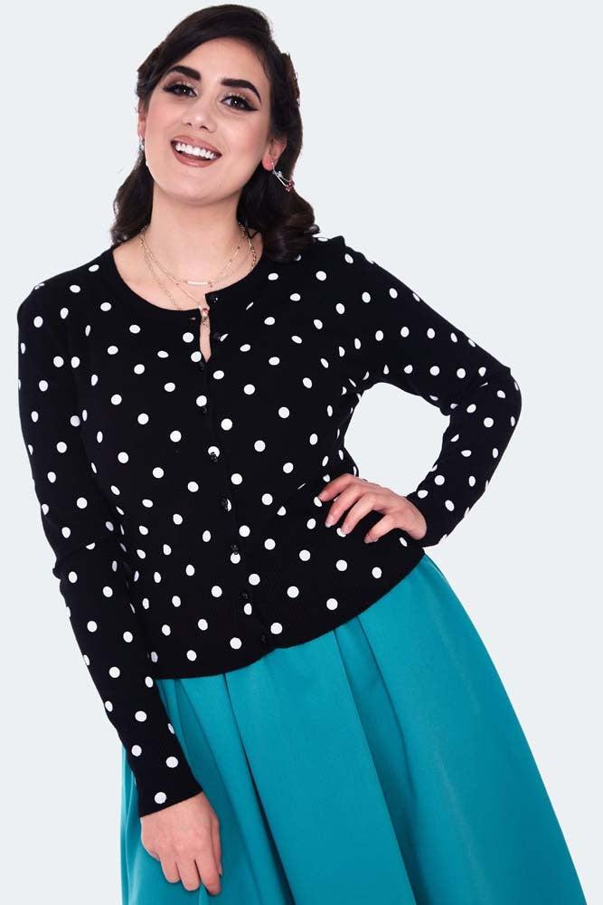 Polka Dot Cardigan-Voodoo Vixen-Dark Fashion Clothing