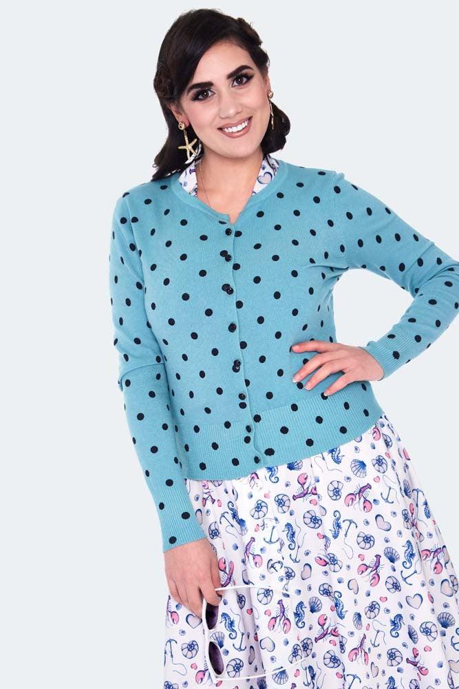 Polka Dot Cardigan-Voodoo Vixen-Dark Fashion Clothing