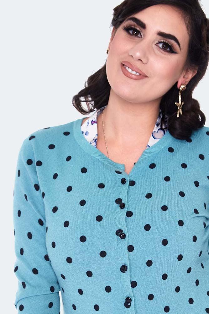 Polka Dot Cardigan-Voodoo Vixen-Dark Fashion Clothing