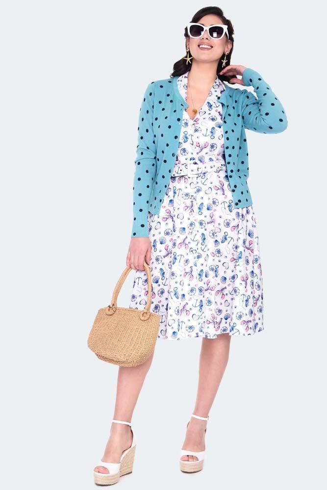 Polka Dot Cardigan-Voodoo Vixen-Dark Fashion Clothing