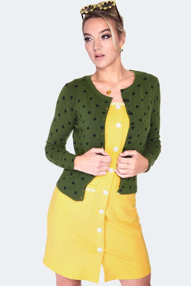 Polka Dot Cardigan-Voodoo Vixen-Dark Fashion Clothing