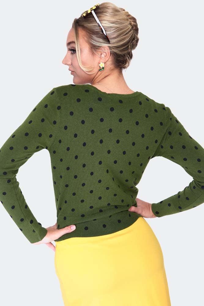 Polka Dot Cardigan-Voodoo Vixen-Dark Fashion Clothing