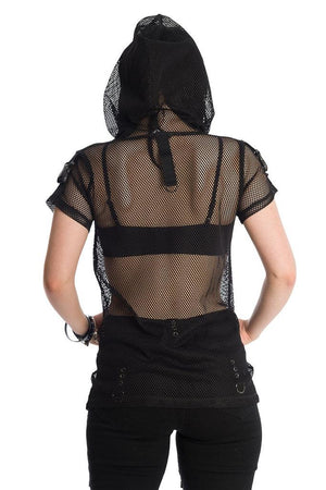 Prewitt Mesh Hoodie-Banned-Dark Fashion Clothing