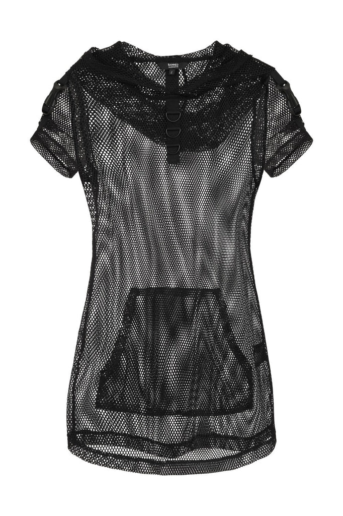 Prewitt Mesh Hoodie-Banned-Dark Fashion Clothing