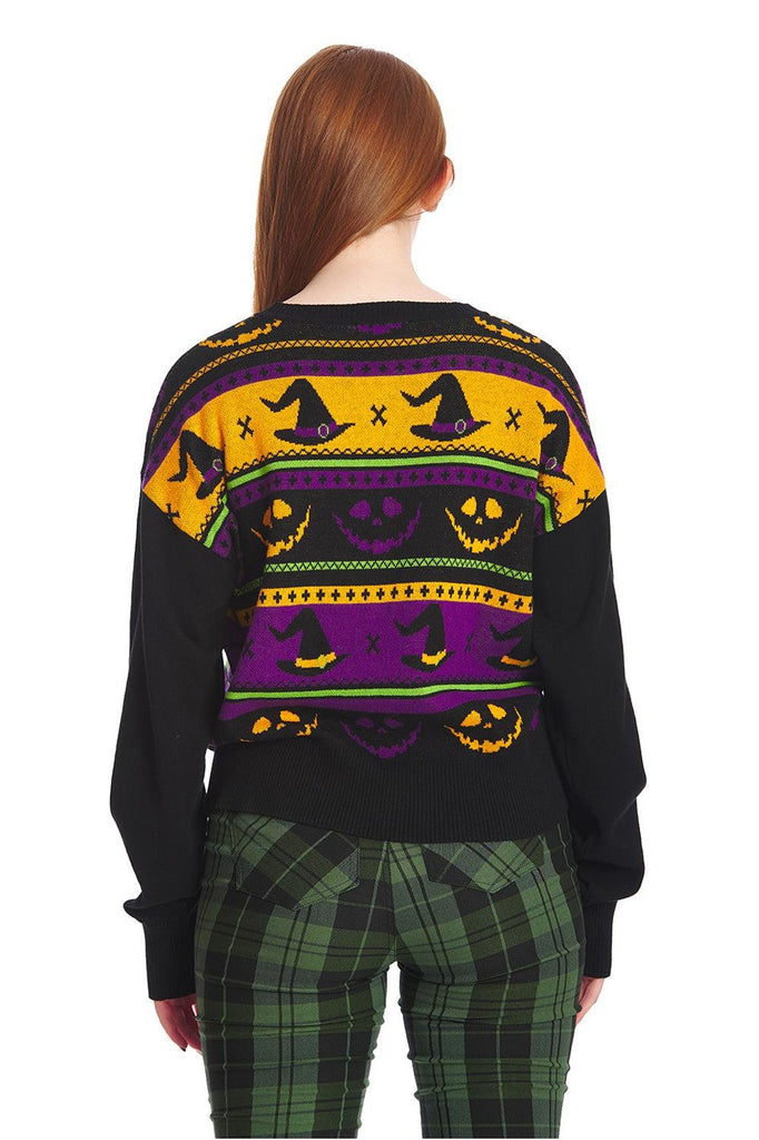 Pumpkin Jumper-Banned-Dark Fashion Clothing