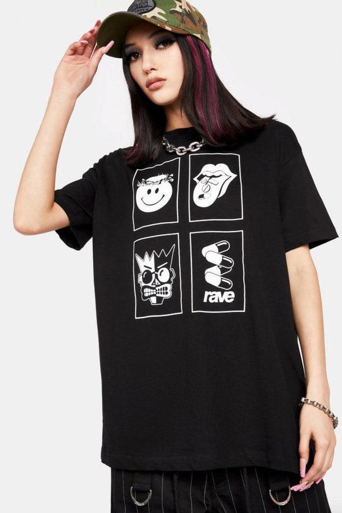 Rave Flyers Top - Unisex-Long Clothing-Dark Fashion Clothing