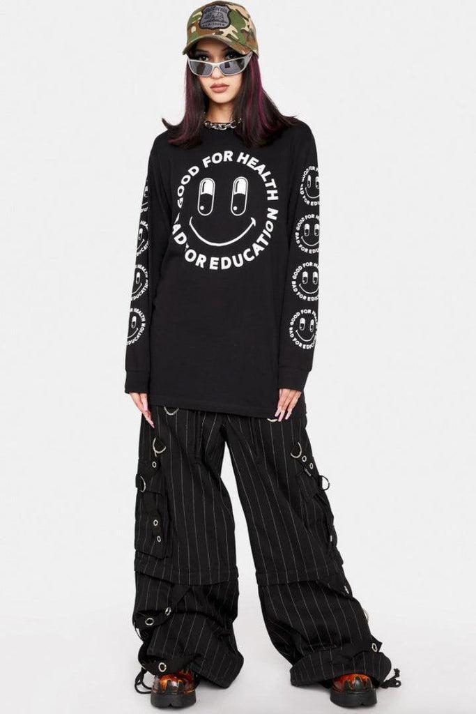 Rave Smiley - Long Sleeve - Unisex-Long Clothing-Dark Fashion Clothing