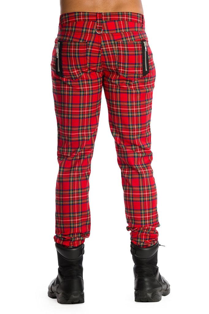 Banned Red Tartan Lydon Pants - Dark Fashion Clothing