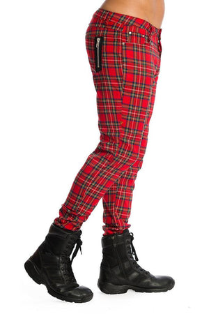 Red Tartan Lydon Pants-Banned-Dark Fashion Clothing