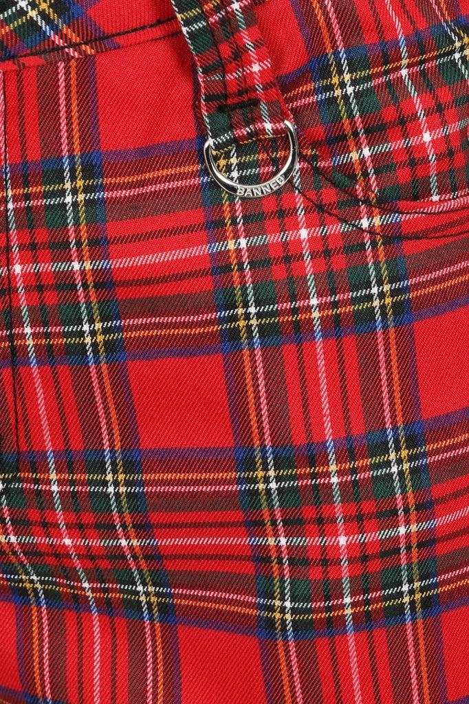 Red Tartan Lydon Pants-Banned-Dark Fashion Clothing