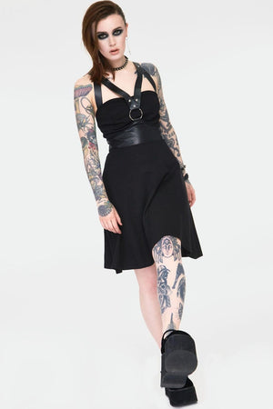 Release Me Black Skater Dress-Jawbreaker-Dark Fashion Clothing
