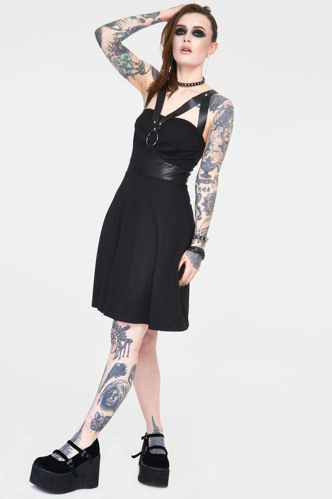 Release Me Black Skater Dress-Jawbreaker-Dark Fashion Clothing