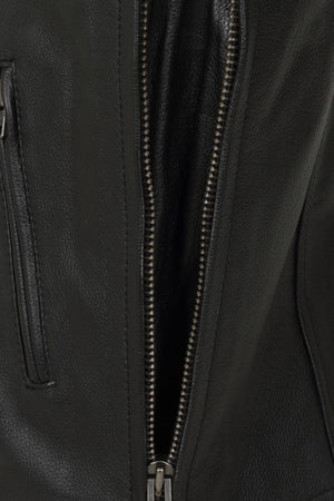 Reyes Leather Expandable Biker Vest-Skintan Leather-Dark Fashion Clothing