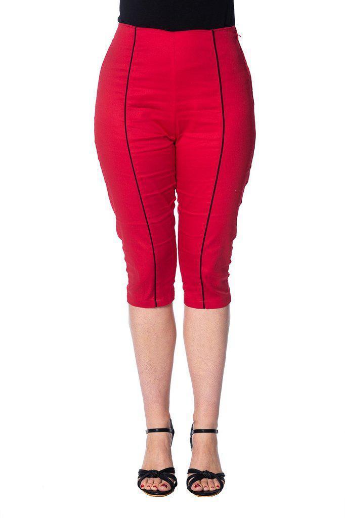 Rockin Red Capris-Banned-Dark Fashion Clothing