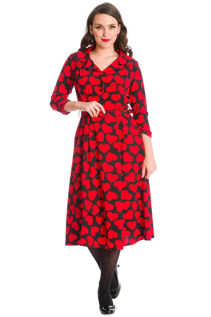 Romance Button Dress-Banned-Dark Fashion Clothing