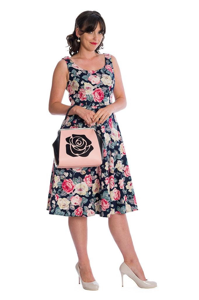 Rose Bloom Fit & Flare Dress-Banned-Dark Fashion Clothing