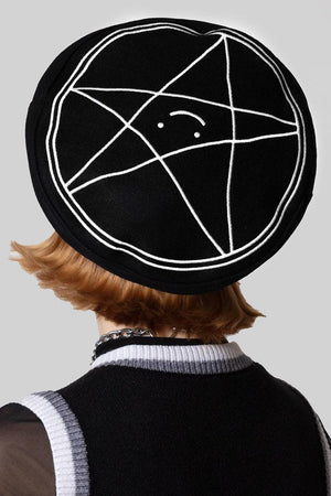 Satan Loves You Large Logo Beret - Unisex-Long Clothing-Dark Fashion Clothing