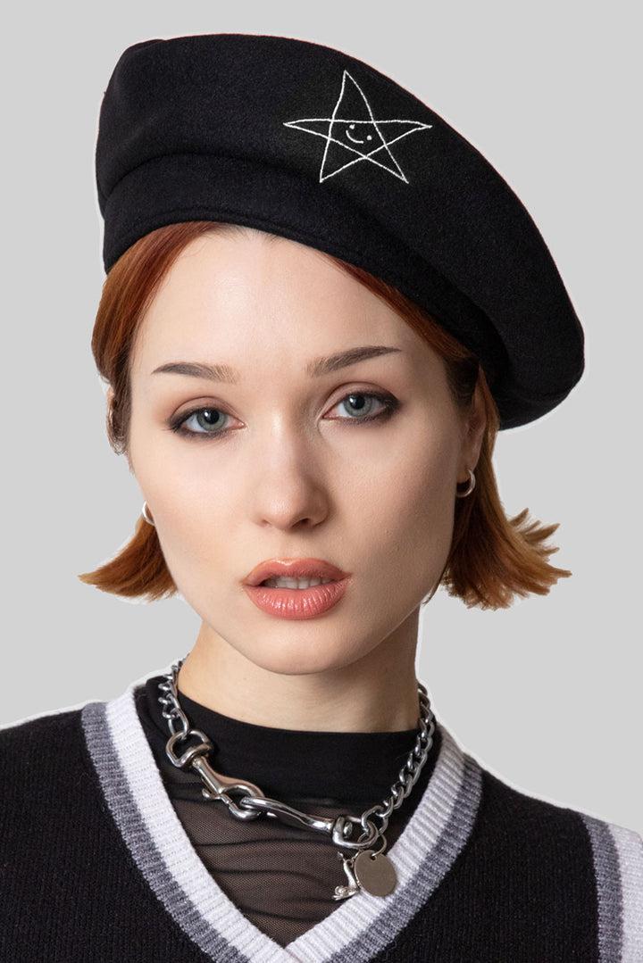 Satan Loves You Logo Beret - Unisex-Long Clothing-Dark Fashion Clothing