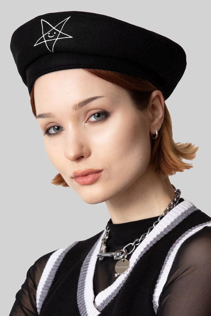 Satan Loves You Logo Beret - Unisex-Long Clothing-Dark Fashion Clothing