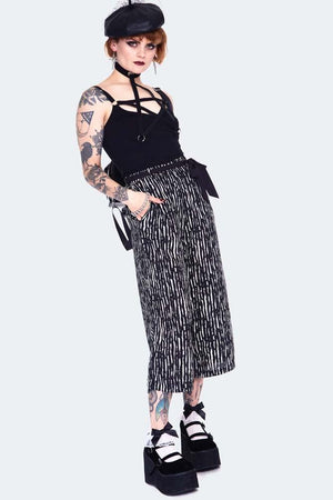 Scattered Stripes Culottes With Contrast-Jawbreaker-Dark Fashion Clothing