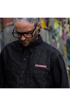 Scumbag Denim Shirt-Toxico-Dark Fashion Clothing